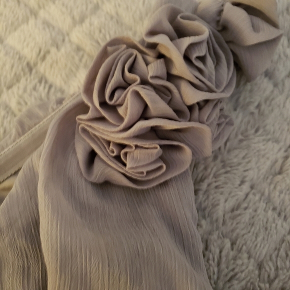 *Merona One Shoulder Elastic Waist Midi Dress Size Medium Sleeveless Grey - Picture 2 of 7